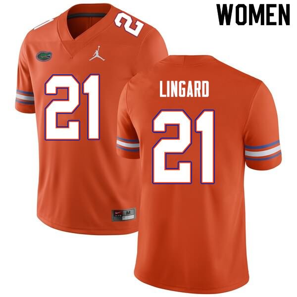 Women's NCAA Florida Gators Lorenzo Lingard #21 Stitched Authentic Nike Orange College Football Jersey RKT6265PM